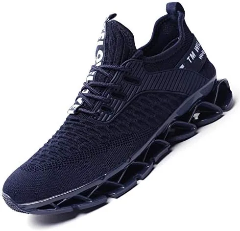 chopben mens running shoes blade non slip fashion sneakers breathable mesh soft sole casual athletic lightweight walking shoes blue 11