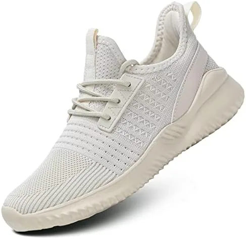 chopben womens walking running shoes lightweight breathable slip on fashion casual sneakers mesh work trainers zapatos de mujer beige